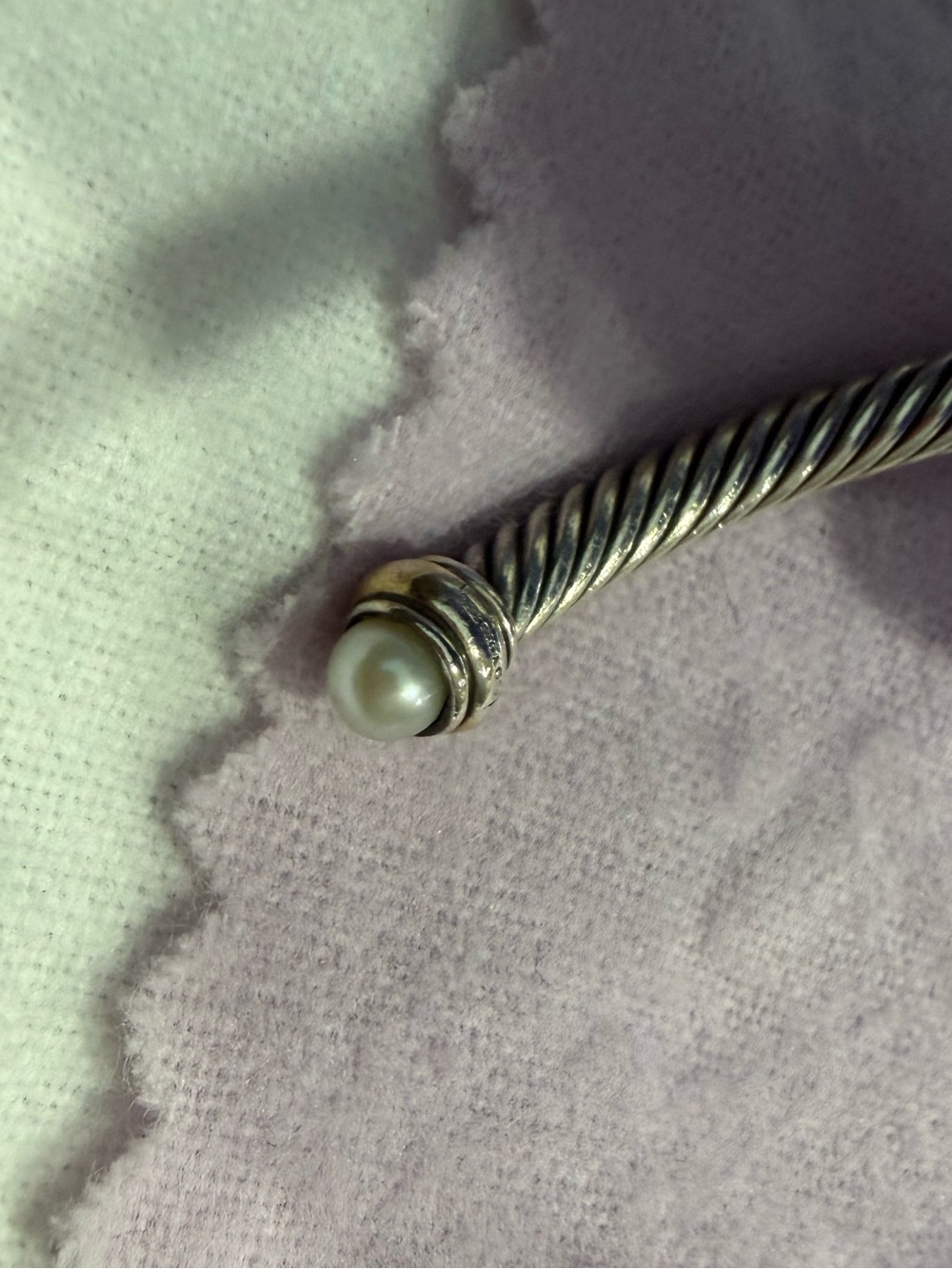 David Yurman 4mm Pearl Cable Cuff - Picture 2 of 2